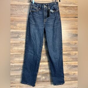 Forever 21 Curvy 90's Straight High Rise Dark Denim Jeans NWT